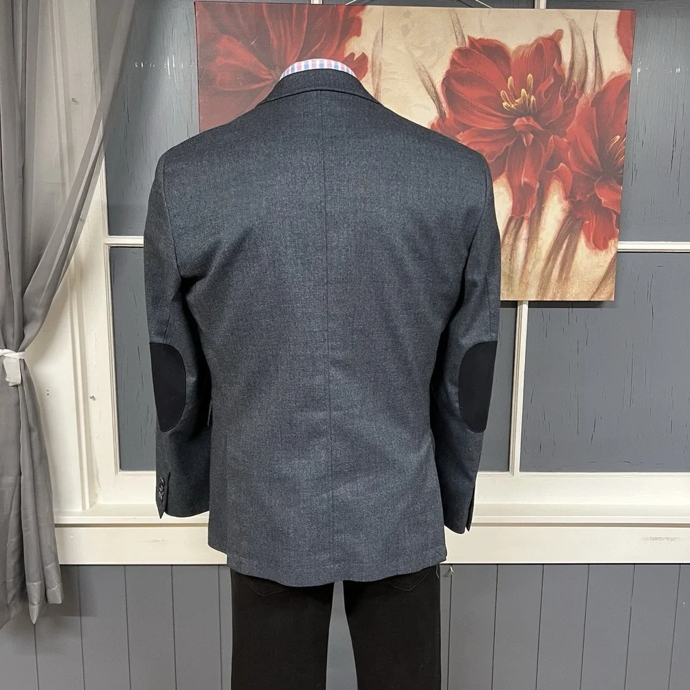 Joseph Abboud Blazer Mens Sz Large (44R) Polyester Blend Stretch Navy Flannel